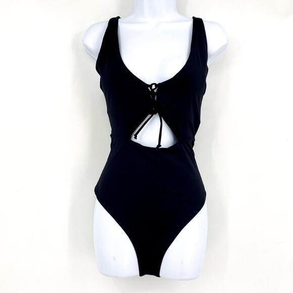 PRANA Women's Ruby Beach One-Piece Swimsuit Large Black Stretch UPF 50+ NWT - Picture 4 of 12